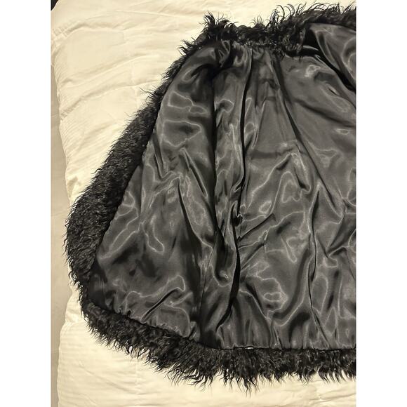 Tibetan Lamb‎ fur Women’s Black Fur Coat  Sz M Glam Regency Mob Wife Hip Length - Picture 7 of 14
